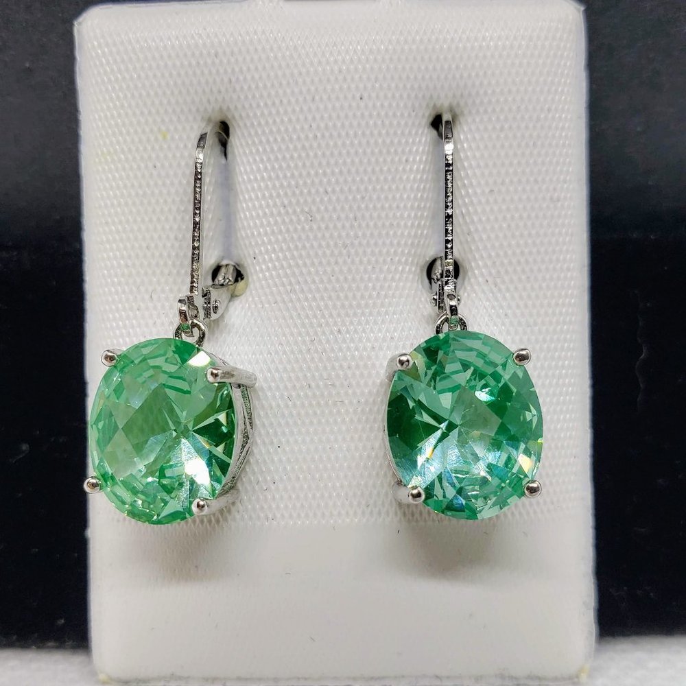 Blue Ocean Topaz SS European Drop Earrings